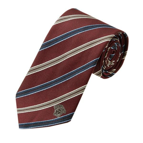 並行輸入 ヴェルサーチ ネクタイ SILK TIE 0680 0003 ネイビー/ボルドー/グレー 爆買 | VERSACE