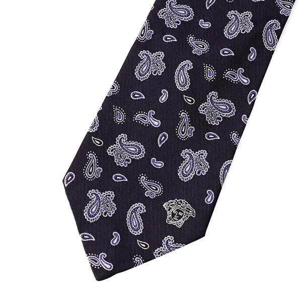 並行輸入 ヴェルサーチ  ネクタイ シルク 0787 0002 ネイビー 爆買 | VERSACE | 01