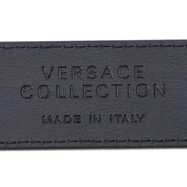 VERSACE COLLECTION ベルト レザー ブラック 黒 シルバー金具 VERSACE 並行輸入 ヴェルサーチ ベルト ヴェルサーチ