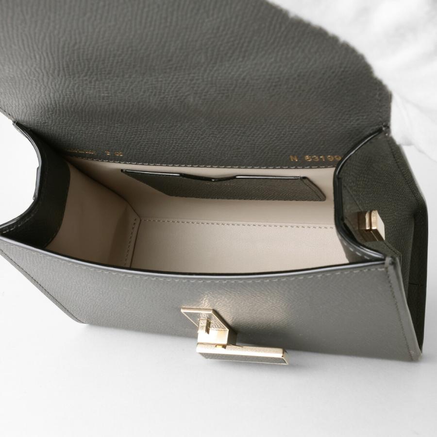 美品◎Valextra ヴァレクストラ マイクロ イジィデ レザー 2WAY ハンド／ショルダーバッグ ストーングレー ライトゴールド金具 保存袋付き イタリア製 レディース アウトレット】Valextra ヴァレクストラ ハンドバッグ 2WAY/ショルダー