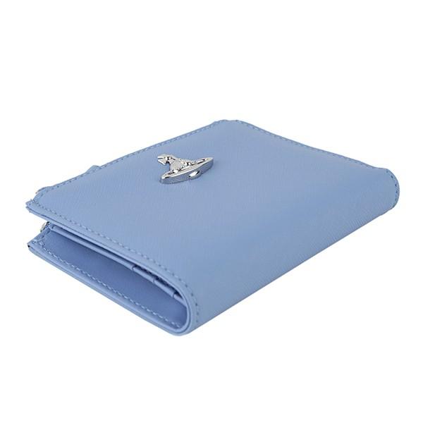 Vivienne Westwood 二つ折り財布 青 ☆ VIVIENNE WESTWOOD ☆ SAFFIANO ENVELOPE 2つ折り ミニ財布