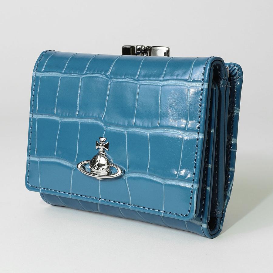 Vivienne Westwood 折財布 クロコエンボス 二つ折り財布 グレー Vivienne Westwood（ヴィヴィアンウエストウッド） 並行輸入