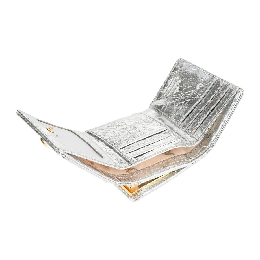 並行輸入 ヴィヴィアン ウエストウッド 3つ折り財布 Vivienne Westwood メタリック クリーシー レザー 5115002MW L00A7 Q401ユニセックス シルバー 銀 | Vivienne Westwood | 04