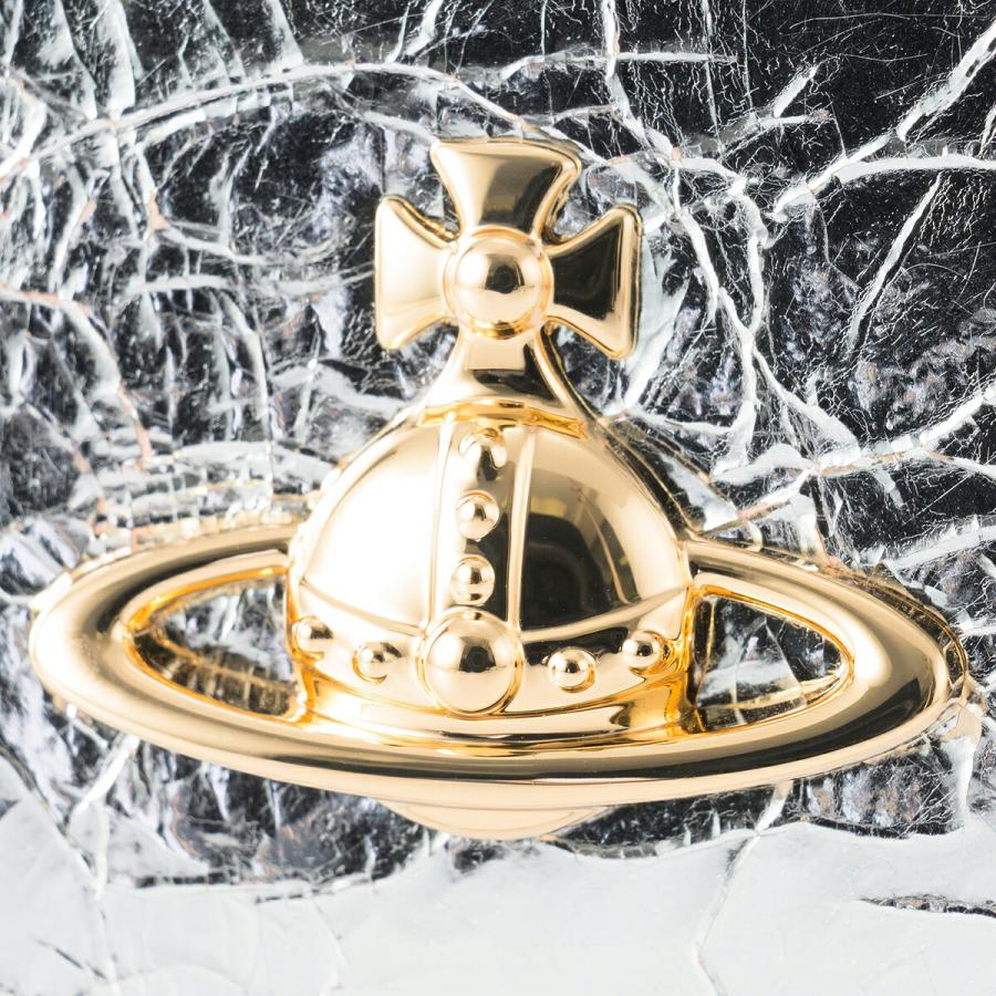 並行輸入 ヴィヴィアン ウエストウッド 3つ折り財布 Vivienne Westwood メタリック クリーシー レザー 5115002MW L00A7 Q401ユニセックス シルバー 銀 | Vivienne Westwood | 07