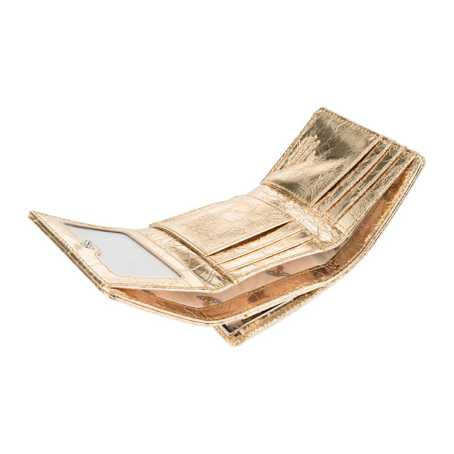 並行輸入 ヴィヴィアン ウエストウッド 3つ折り財布 Vivienne Westwood メタリック クリーシー レザー 5115002MW L00A7 R401ユニセックス ゴールド 金 | Vivienne Westwood | 04