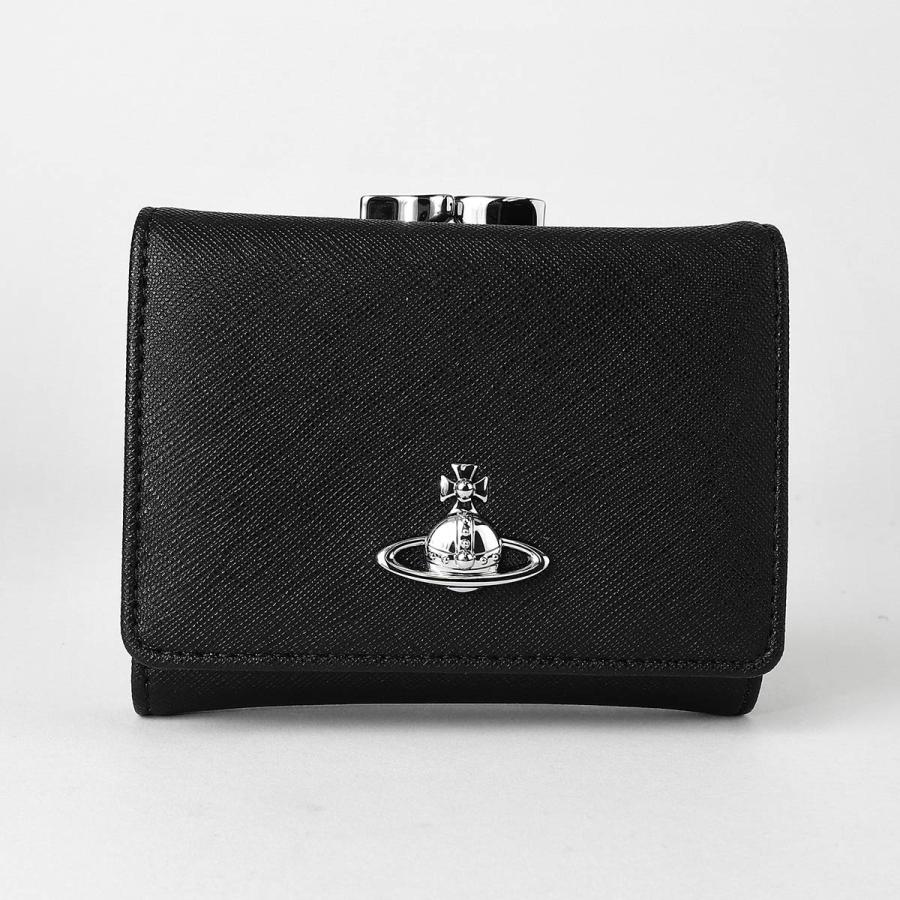ヴィヴィアン ブラック 913VW153 黒 レザー 3つ折り財布 財布 Vivienne Westwood（ヴィヴィアンウエストウッド） 並行輸入