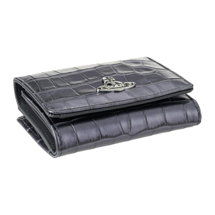 並行輸入 ヴィヴィアン ウエストウッド 3つ折り財布 Vivienne Westwood クロコダイル エンボス 5115002NW L00A2 N405ユニセックス ダークグレー | Vivienne Westwood | 02