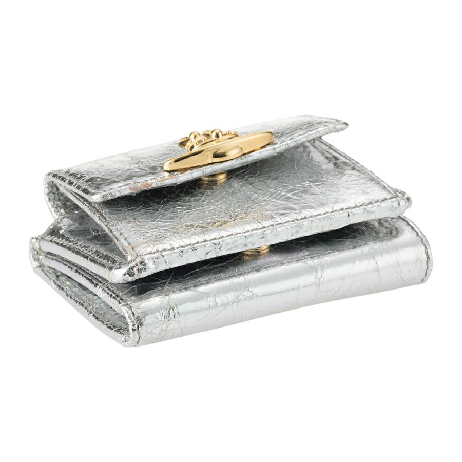 並行輸入 ヴィヴィアン ウエストウッド 3つ折り財布 Vivienne Westwood メタリック クリーシー レザー 5115002TW L00A7 Q401ユニセックス シルバー 銀 | Vivienne Westwood | 02
