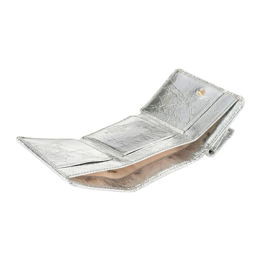 並行輸入 ヴィヴィアン ウエストウッド 3つ折り財布 Vivienne Westwood メタリック クリーシー レザー 5115002TW L00A7 Q401ユニセックス シルバー 銀 | Vivienne Westwood | 04