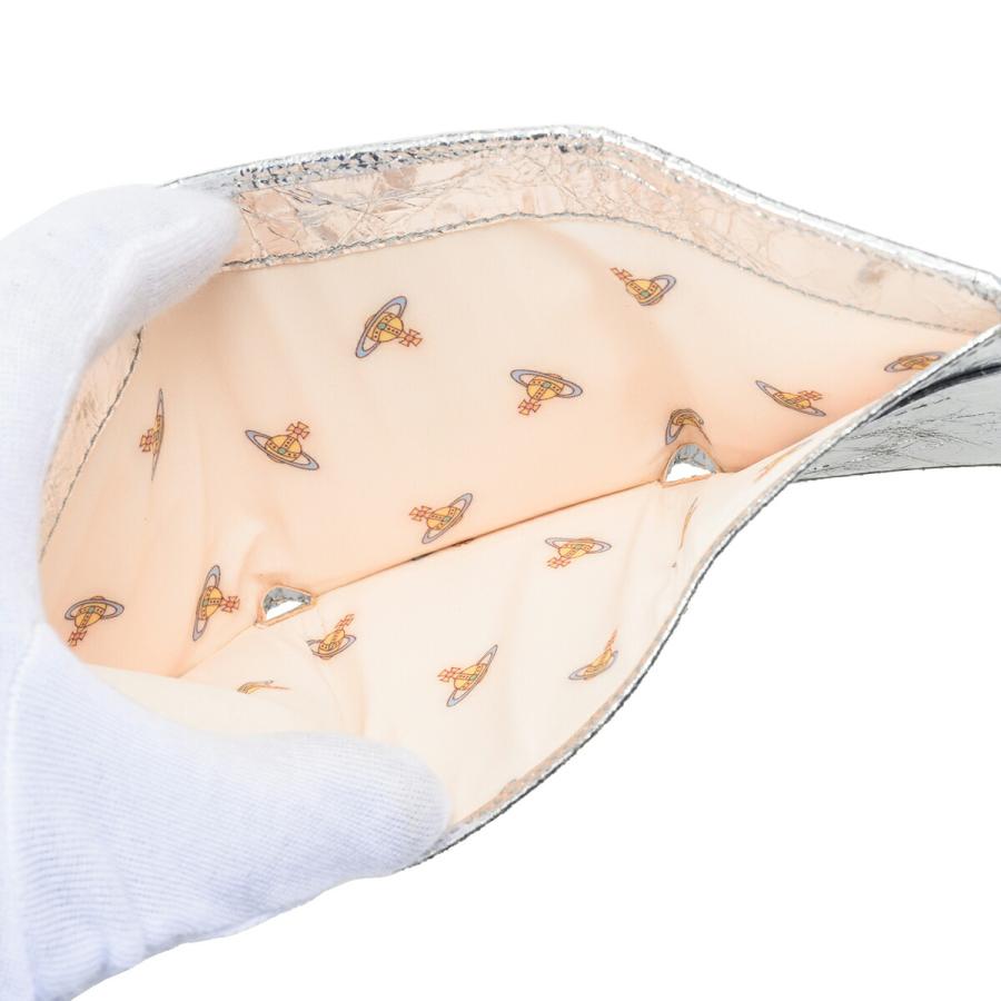 並行輸入 ヴィヴィアン ウエストウッド 3つ折り財布 Vivienne Westwood メタリック クリーシー レザー 5115002TW L00A7 Q401ユニセックス シルバー 銀 | Vivienne Westwood | 05