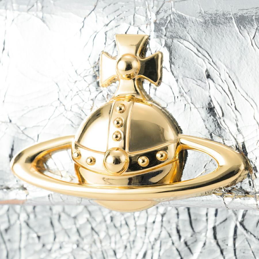 並行輸入 ヴィヴィアン ウエストウッド 3つ折り財布 Vivienne Westwood メタリック クリーシー レザー 5115002TW L00A7 Q401ユニセックス シルバー 銀 | Vivienne Westwood | 07