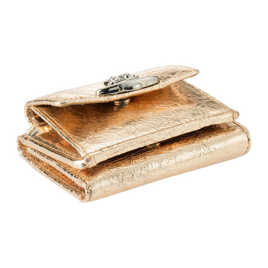 並行輸入 ヴィヴィアン ウエストウッド 3つ折り財布 Vivienne Westwood メタリック クリーシー レザー 5115002TW L00A7 R401ユニセックス ゴールド 金 | Vivienne Westwood | 02