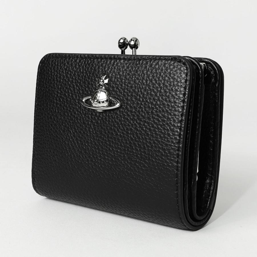 Vivienne Westwood 折財布 黒 ブラック定番 シンプル 銀 Vivienne Westwood（ヴィヴィアンウエストウッド） 並行輸入