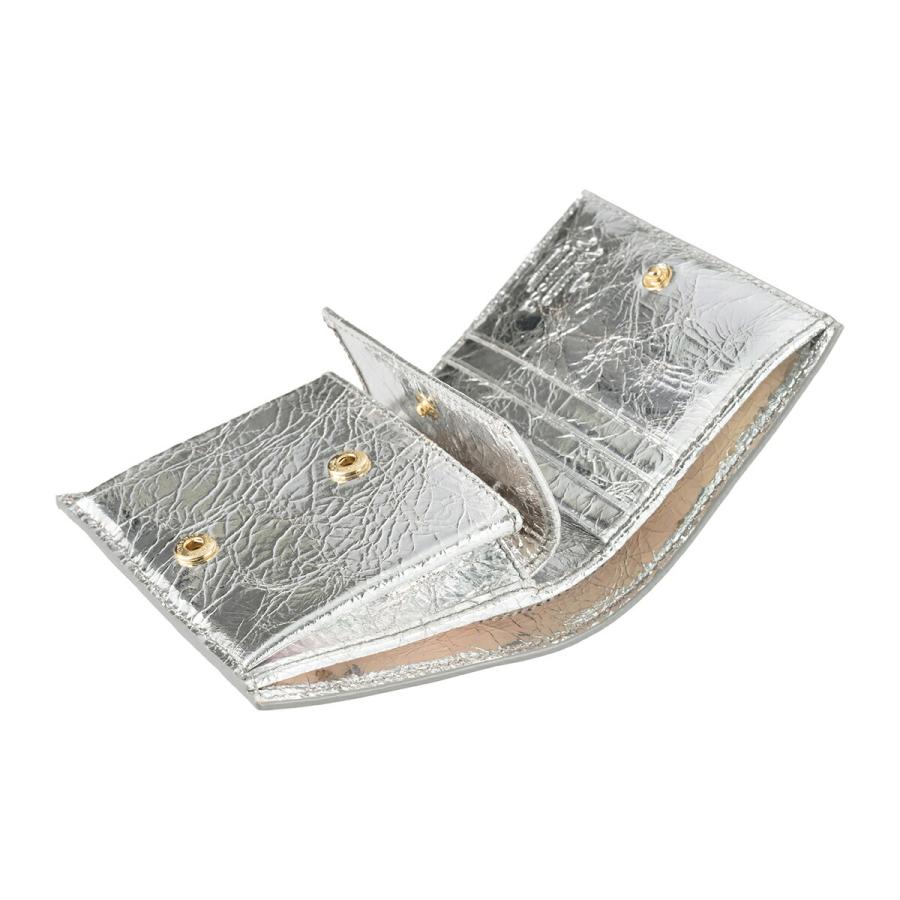 並行輸入 ヴィヴィアン ウエストウッド 2つ折り財布 Vivienne Westwood メタリック クリーシー レザー 51150030W L00A7 Q401ユニセックス シルバー 銀 | Vivienne Westwood | 04