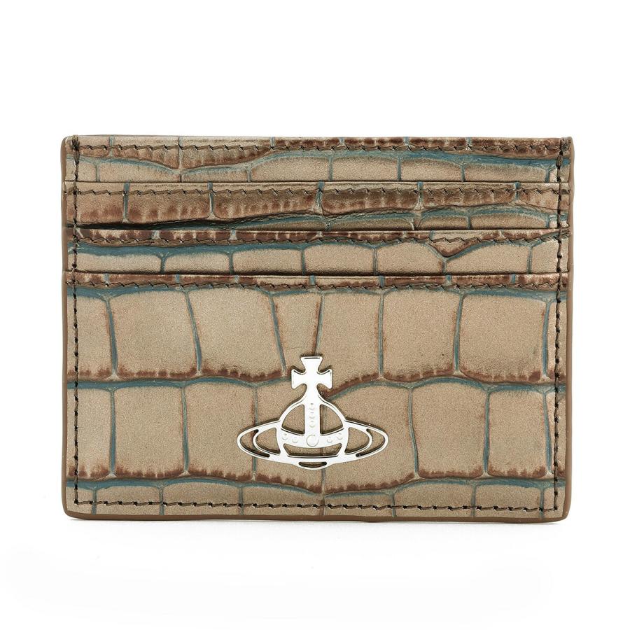 並行輸入 ヴィヴィアン ウエストウッド カードケース Vivienne Westwood エンボスド クロコダイル レザー 54030006W L00A2 D405ユニセックス メタリックブラウン | Vivienne Westwood