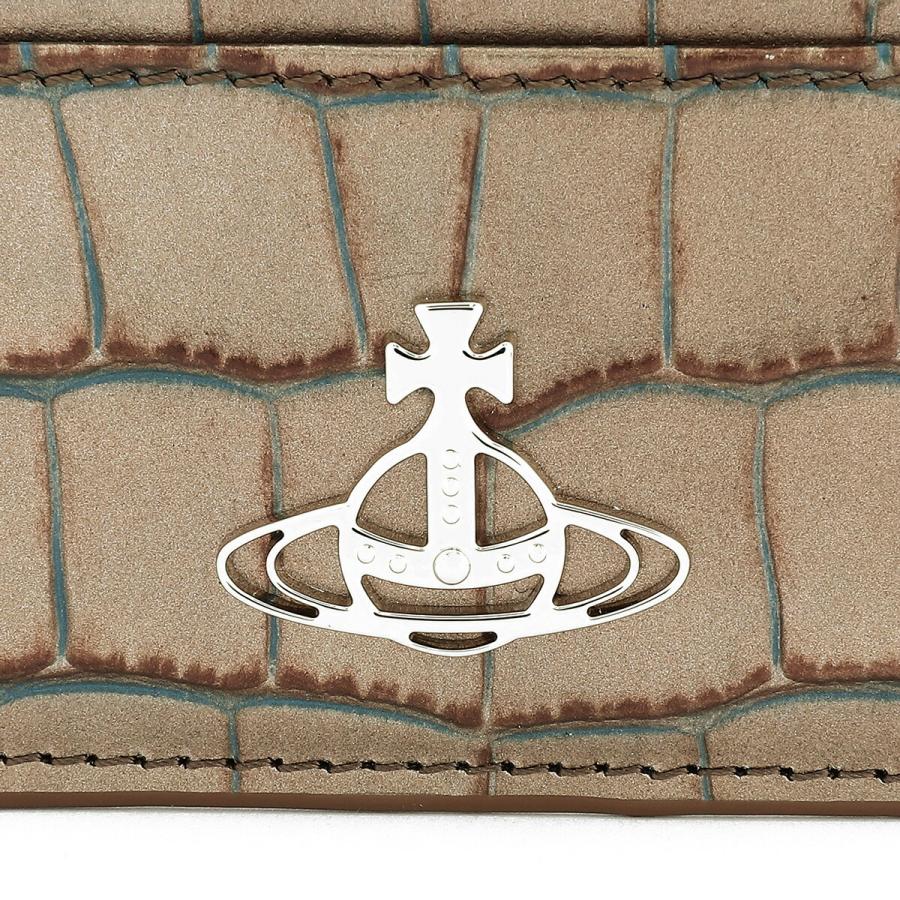 並行輸入 ヴィヴィアン ウエストウッド カードケース Vivienne Westwood エンボスド クロコダイル レザー 54030006W L00A2 D405ユニセックス メタリックブラウン | Vivienne Westwood | 05