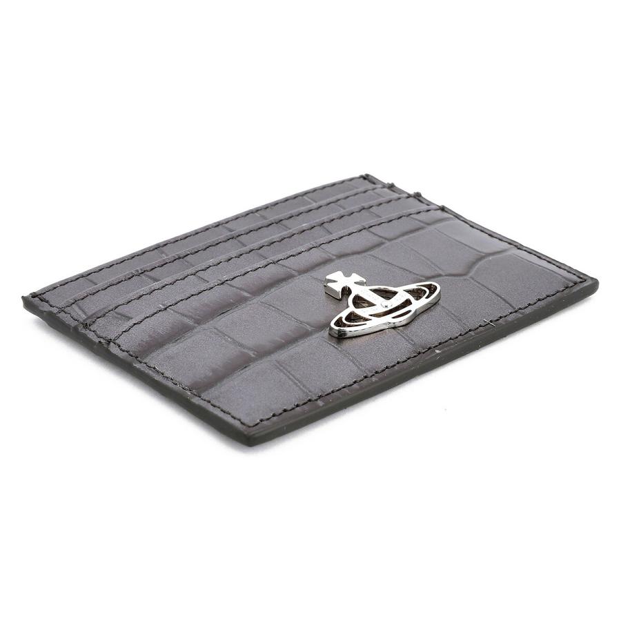 並行輸入 ヴィヴィアン ウエストウッド カードケース Vivienne Westwood エンボスド クロコダイル レザー 54030006W L00A2 N405ユニセックス メタリックブラック | Vivienne Westwood | 02