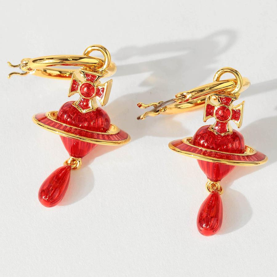 並行輸入 ヴィヴィアン ウエストウッド ピアス Vivienne Westwood ファビアンナ ドロップ 6202017P 02R250レディース ゴールド 金 レッド 赤の画像
