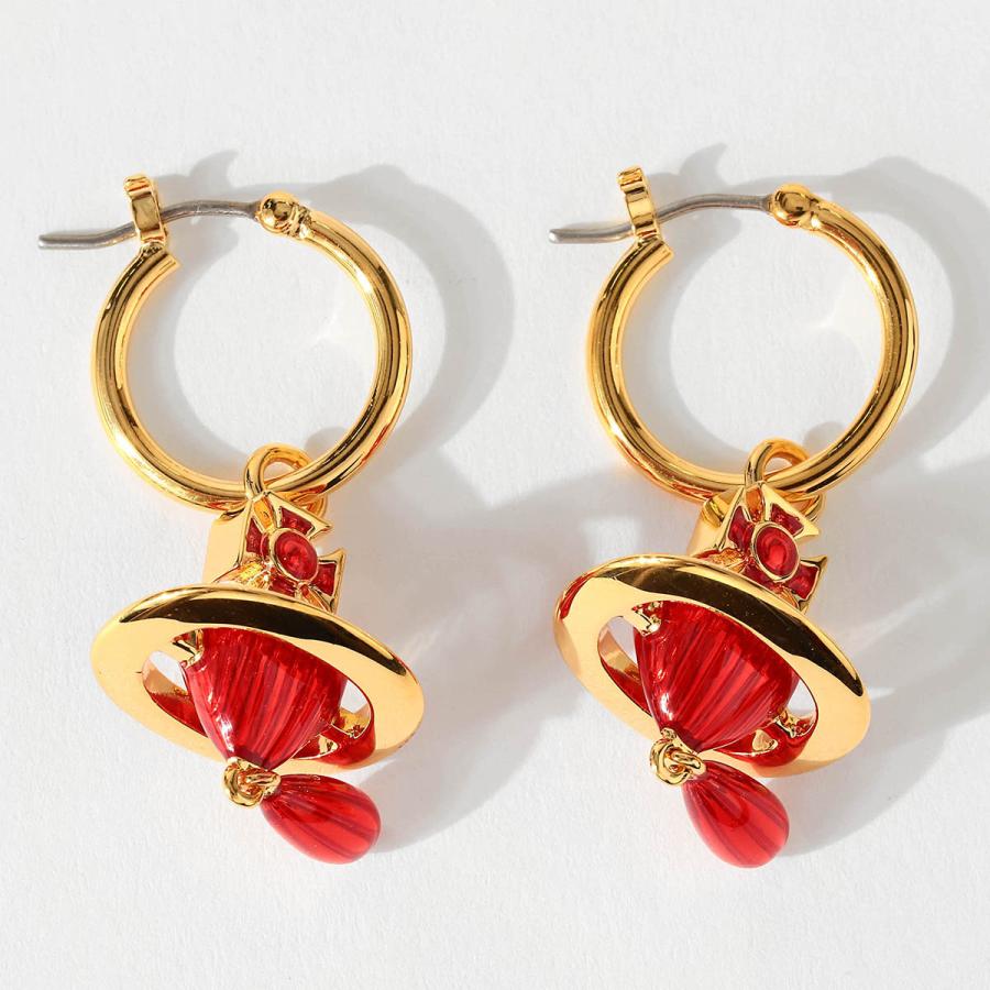 並行輸入 ヴィヴィアン ウエストウッド ピアス Vivienne Westwood ファビアンナ ドロップ 6202017P 02R250レディース ゴールド 金 レッド 赤の画像