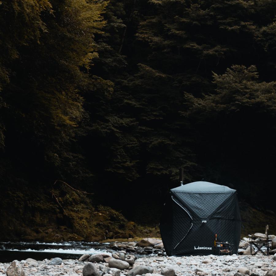 テントサウナ サウナテント BRUCKE パノラマBlackPRO 防水 極厚 420D  