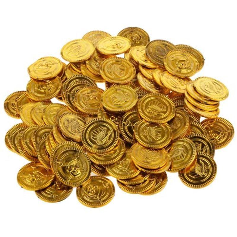 当社の 金貨 おもちゃ XSAJU 100枚 (ゴールド（金貨）100 海賊ゲーム コスプレ小物 ボードゲーム おもちゃのお金 コイン 海賊 セット ボードゲーム