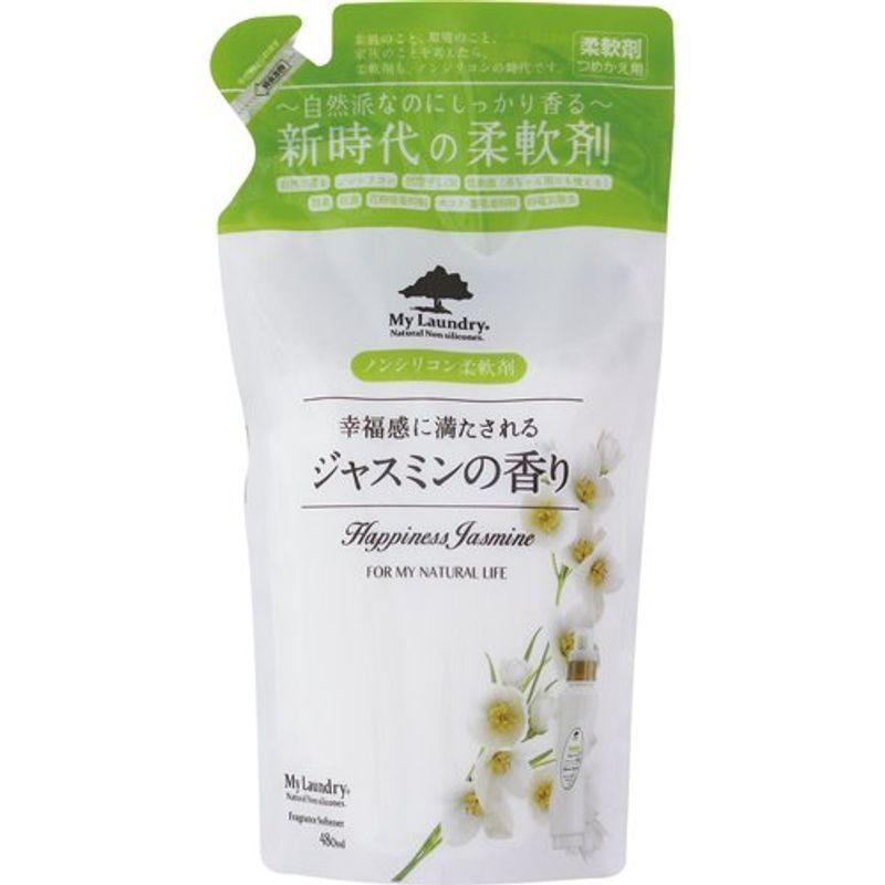 マイランドリー ノンシリコン柔軟剤 つめかえ用 ジャスミンの香り 480ml 数量は多