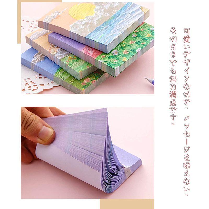 独特な Tarati 付箋 かわいいメモ帳 ポストイットふせん癒し風景立体油絵 ノート メモ帳 手帳 メモ用紙 ふせんかわいい退職 プチギフト メッ Democracia Tv
