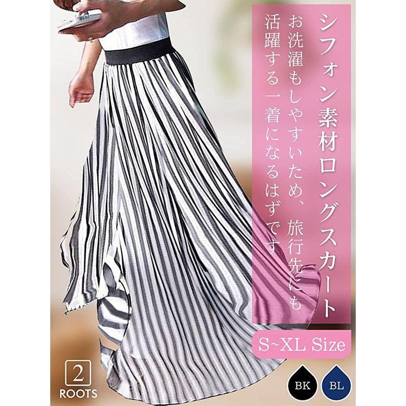 セカンドルーツ ストライプ マキシ スカート ロング丈 シフォン ベアトップ ワンピース 2way フレア 長め 丈 春夏 可愛い 可愛いス ２０１３新入荷