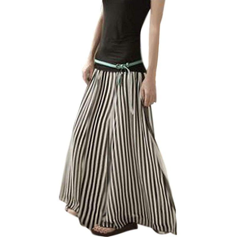 セカンドルーツ ストライプ マキシ スカート ロング丈 シフォン ベアトップ ワンピース 2way フレア 長め 丈 春夏 可愛い 可愛いス ２０１３新入荷