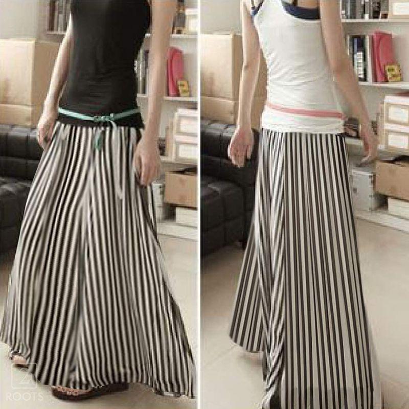 セカンドルーツ ストライプ マキシ スカート ロング丈 シフォン ベアトップ ワンピース 2way フレア 長め 丈 春夏 可愛い 可愛いス ２０１３新入荷