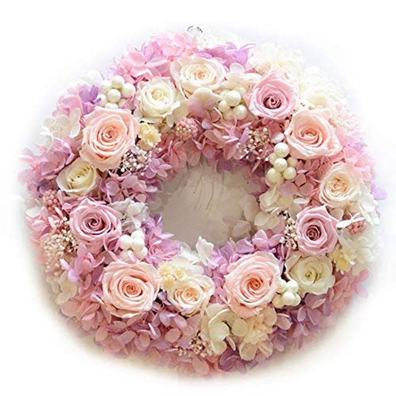 オンラインストア直販店 Lulu S ルルズ ピンクの紫陽花と薔薇のリース プリザーブドフラワー ドライフラワー ナチュラルリース サイズ 直径約cm 奥行約6 売り出しアウトレット Ssl Daikyogo Or Jp