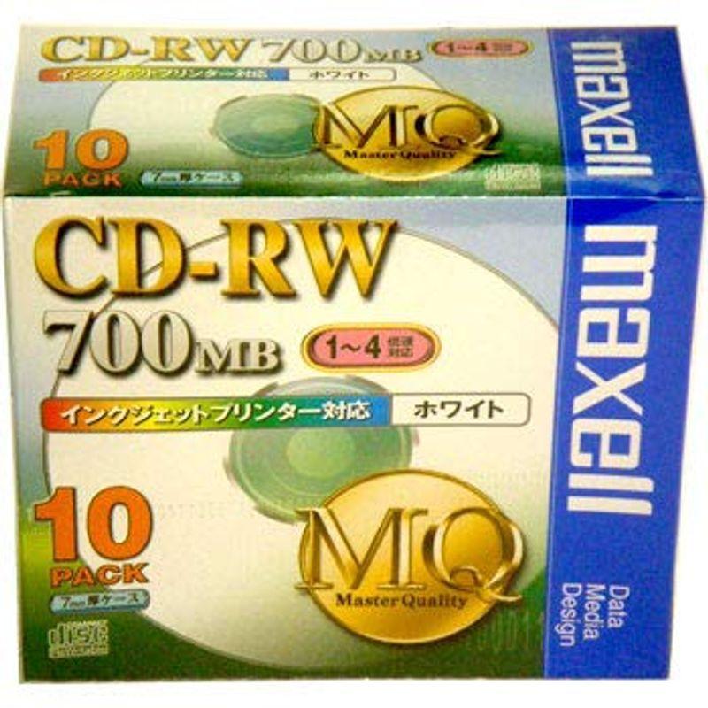 高評価！CDRW80PW.1P10S マクセル データ用CD-RW 700MB 10枚4倍速 ノーマルプリンタブルホワイトレーベル 5mmプラケ