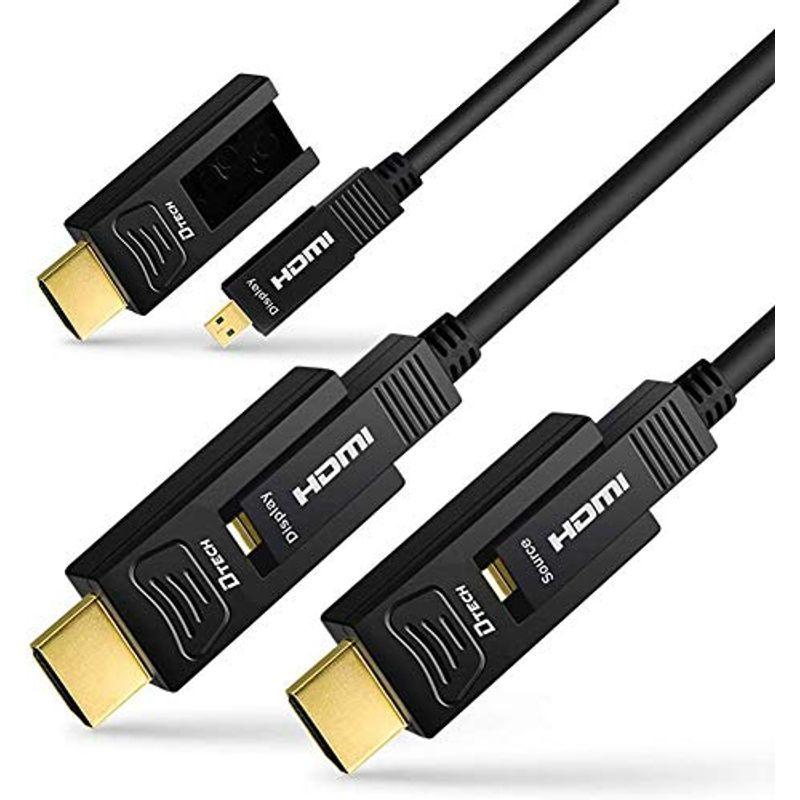爆安プライス DTECH 配管用 着脱式 光ファイバーHDMIケーブル 50m HDMI タイプA タイプD 4K 60Hz ハイスピード 