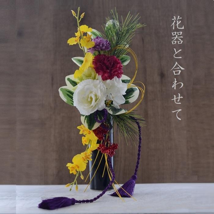 しめ飾り 完成品 造花 彩 いろどり お正月 しめ縄 トルコキキョウ マム