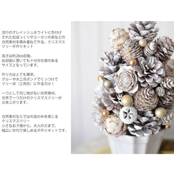 松ぼっくり 手作り キット クリスマスツリー 卓上 白 木の実