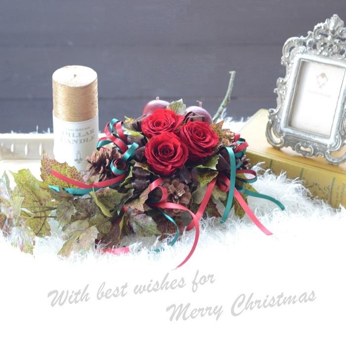 クリスマス プリザーブドフラワー 壁掛け 手作りキット 玄関 ギフト