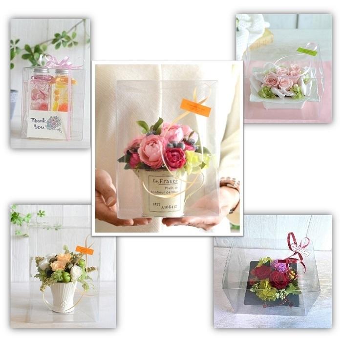 クリアケースSサイズ　台座付き　76個　プリザーブドフラワー資材　アレンジメント クリアケースSサイズ 台座付き 76個 プリザーブドフラワー資材