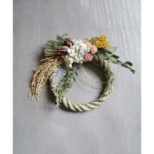 Dry Flower J Okazari Ring 2023 しめ縄 お正月 年末年始 縄張り すす