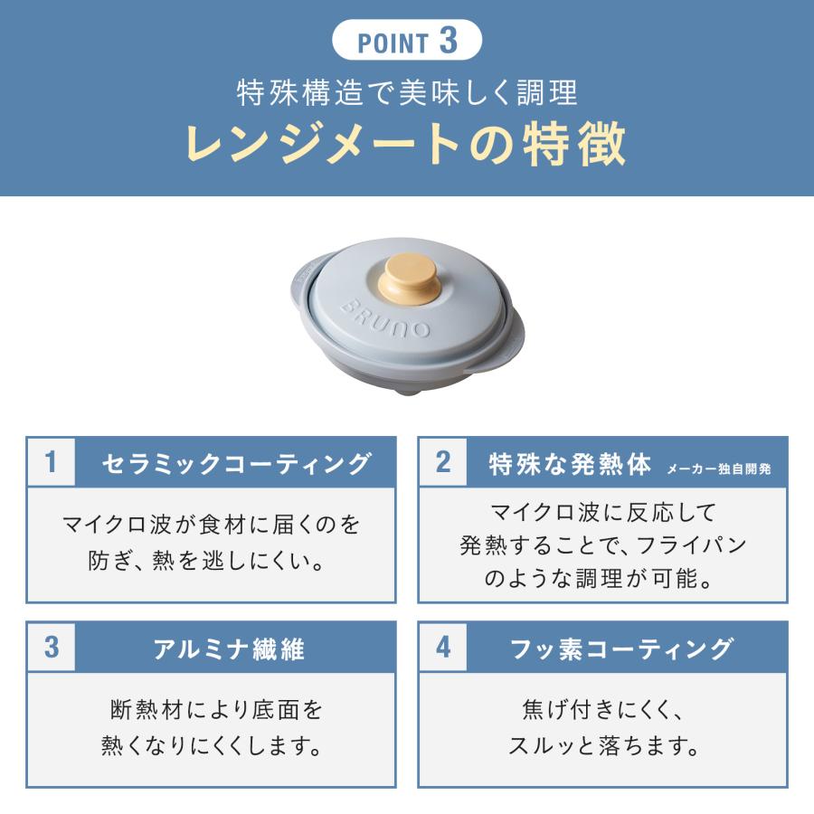 公式 BRUNOレンジメート プロ by BRUNO MCB101A 電子レンジ調理 レンジ調理器 焼き魚 グリル料理の画像