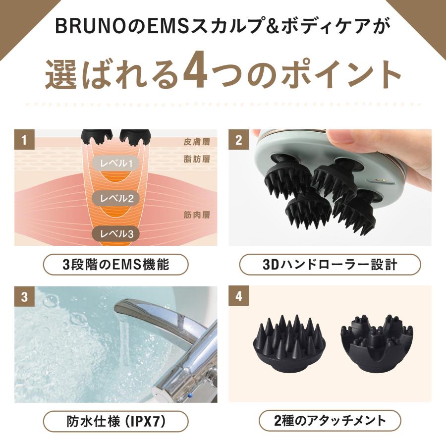 BRUNO（ブルーノ） 公式 BRUNO EMSスカルプ&ボディケアBOE148-GR