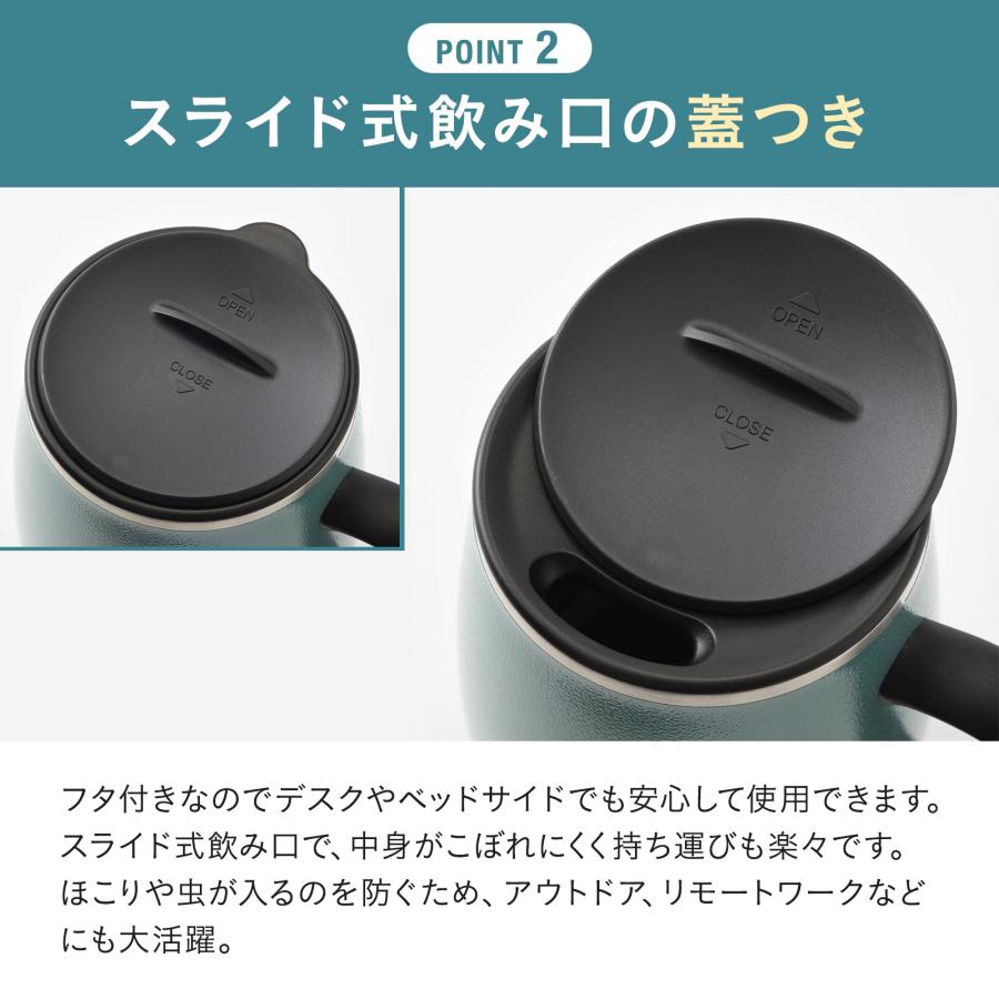 BRUNO（ブルーノ） 蓋つきステンレスマグ 460ml 保温 保冷 真空二重