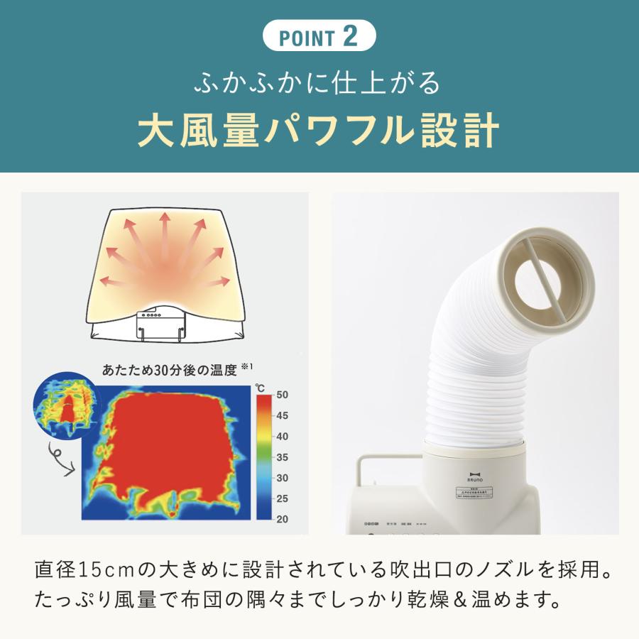 【BRUNO】ふとん&衣類ドライヤー エレファンBOE116 BRUNO、自立型ホースで室内ファンにもなる「ふとん&衣類ドライヤー