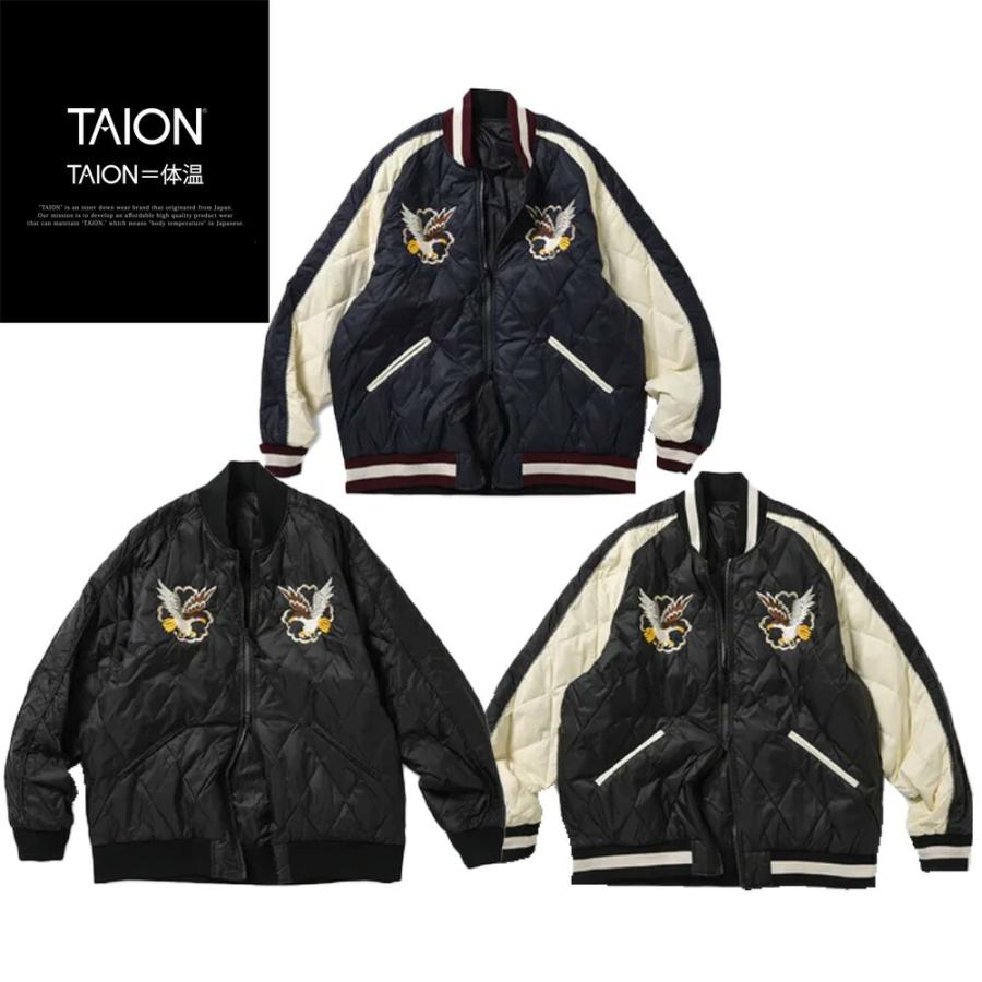 タイオン TAION スカジャン ダウン メンズ キルティングジャケット