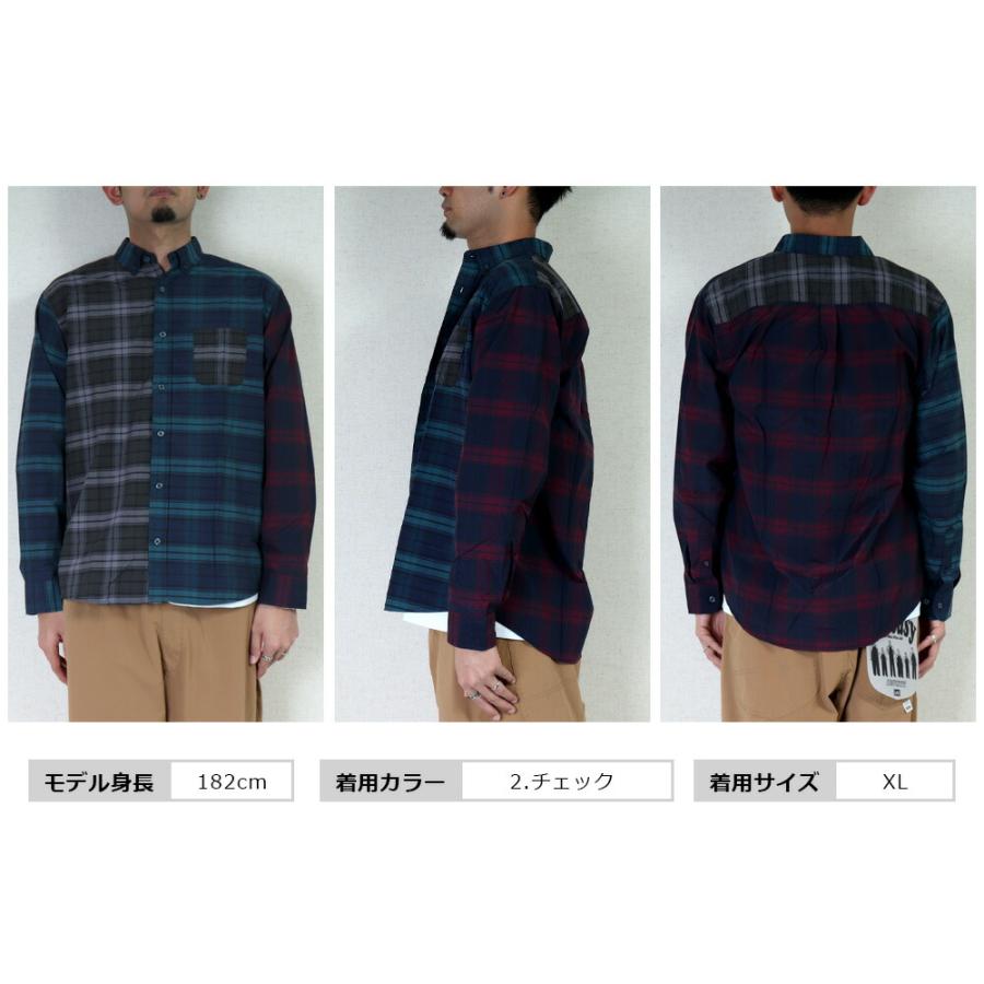 シネマ メンズ ボタンダウン長袖シャツ ストライプ柄 チェック柄 シネマ メンズ ボタンダウン長袖シャツ ストライプ柄 チェック柄