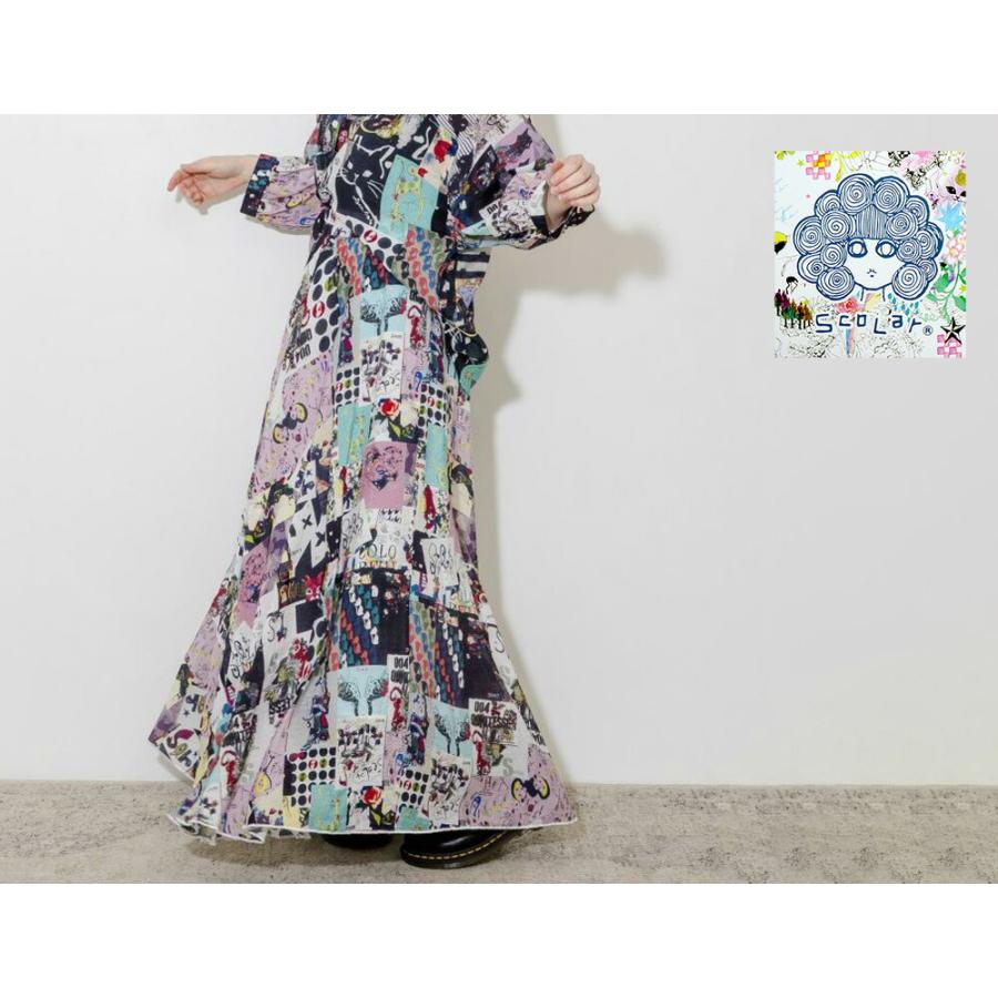 ScoLar（スカラー） 歴代ネコ柄スカート レディース ロング ロング