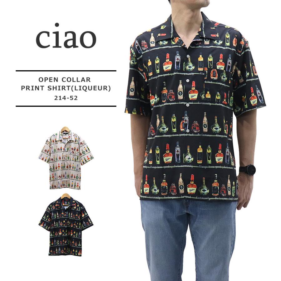 ciao(チャオ) MENS OPEN COLLAR SHIRT PRINT SHORT SLEEVE ciao(チャオ) MENS OPEN COLLAR SHIRT PRINT SHORT SLEEVE