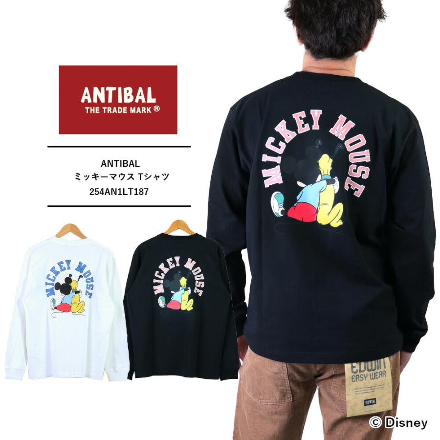ミッキーマウス Tシャツ メンズ 長袖 ANTIBAL アンティバル ベーシック