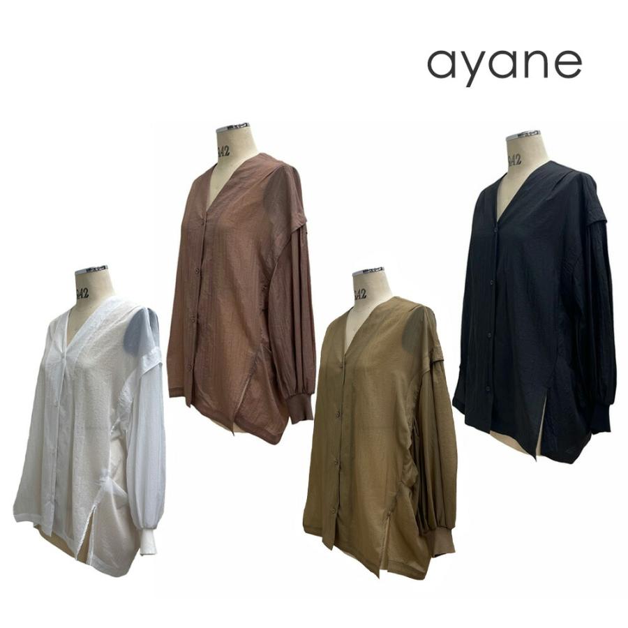 アヤン ayane ポリエステル ノーカラー シアーシャツ 823503 送料無料