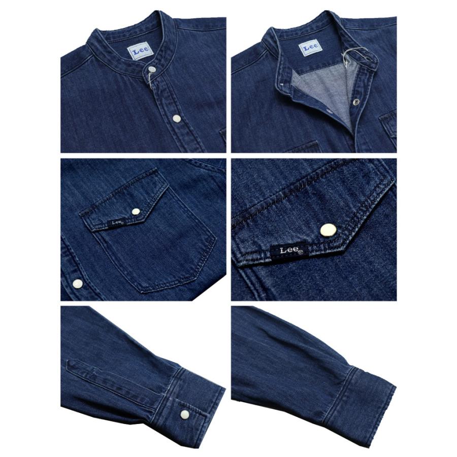 Lee(リー) LADIES BAND COLLAR SHIRT DRESS / レディース バンドカラーL/S シャツワンピース