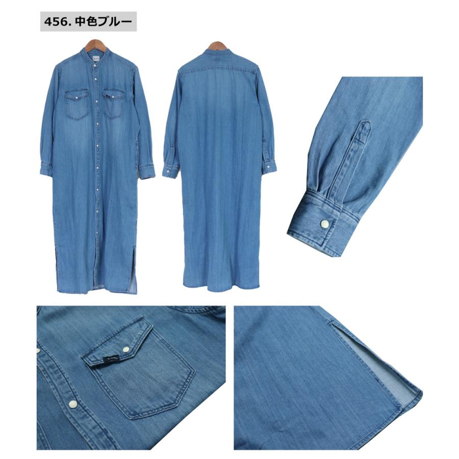Lee(リー) LADIES BAND COLLAR SHIRT DRESS / レディース バンドカラーL/S シャツワンピース